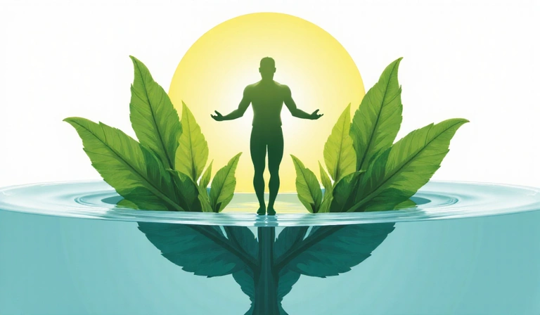 A balanced image showing elements of nature, fitness, and mental well-being, symbolizing holistic health.