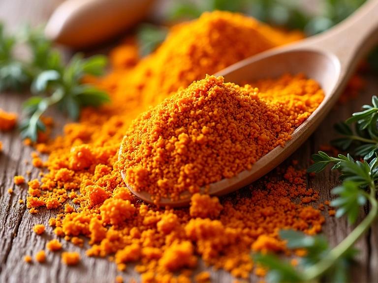 Close-up of natural ingredients known for energy, like ginseng or guarana, no text