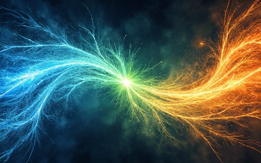 Abstract representation of energy and vitality, flowing lines, no text