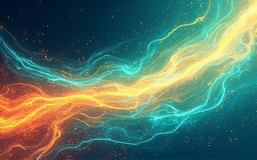 Abstract representation of energy and vitality, flowing lines, no text