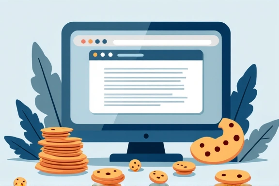 Illustration of cookies and web browsing